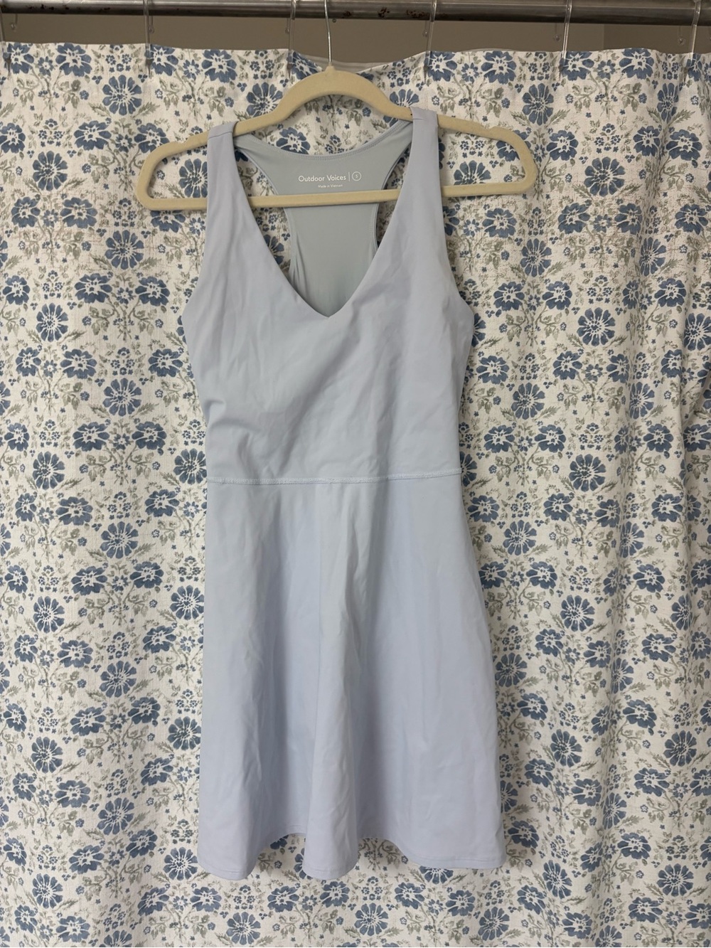 Outdoor Voices “the volley” Light Blue V-Neck Tank Dress